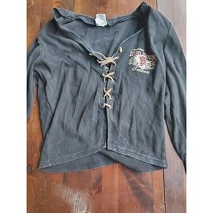 Southern Steel Womens Long Sleeve Top XL Black Iron Horse Ormond Bike Week 2005